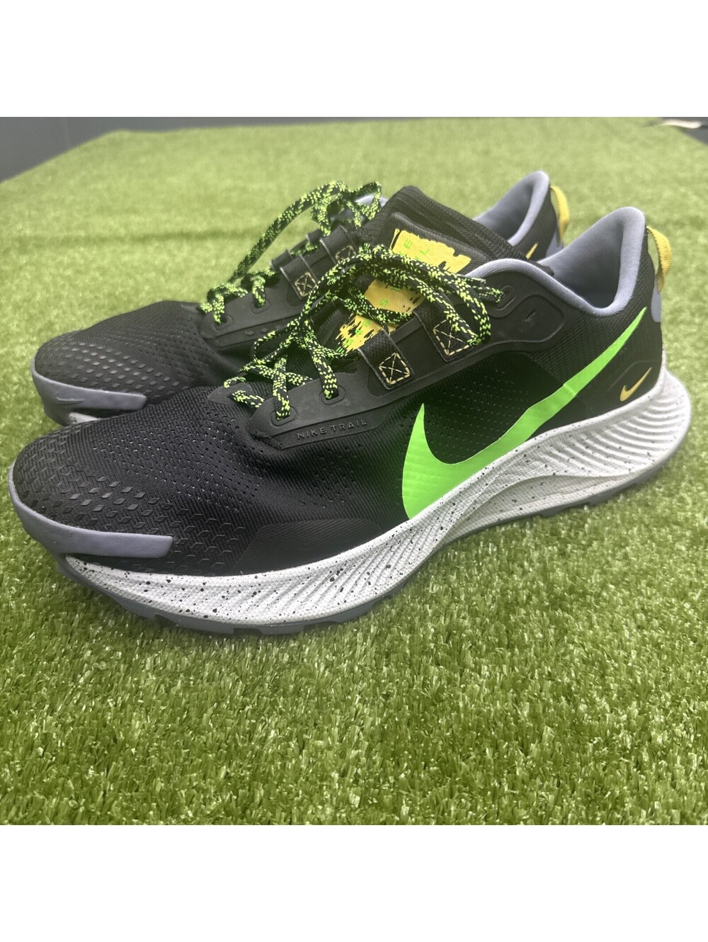 Nike Pegasus Trail 3 Trail Running Shoes Mens 13 Black Green Athletic Sneakers
